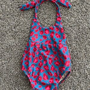 Kortni Jeane Kids Swim One Piece in Blue and Pink